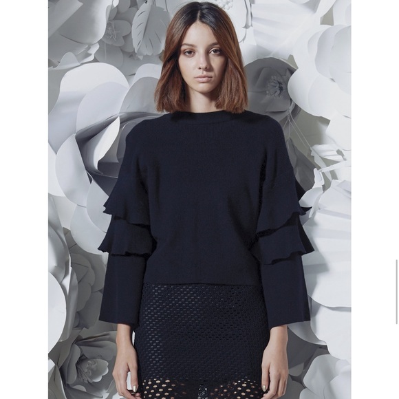 Asilio Sweaters - Asilio Material Girl Top Tiered Sleeve Sweater Black